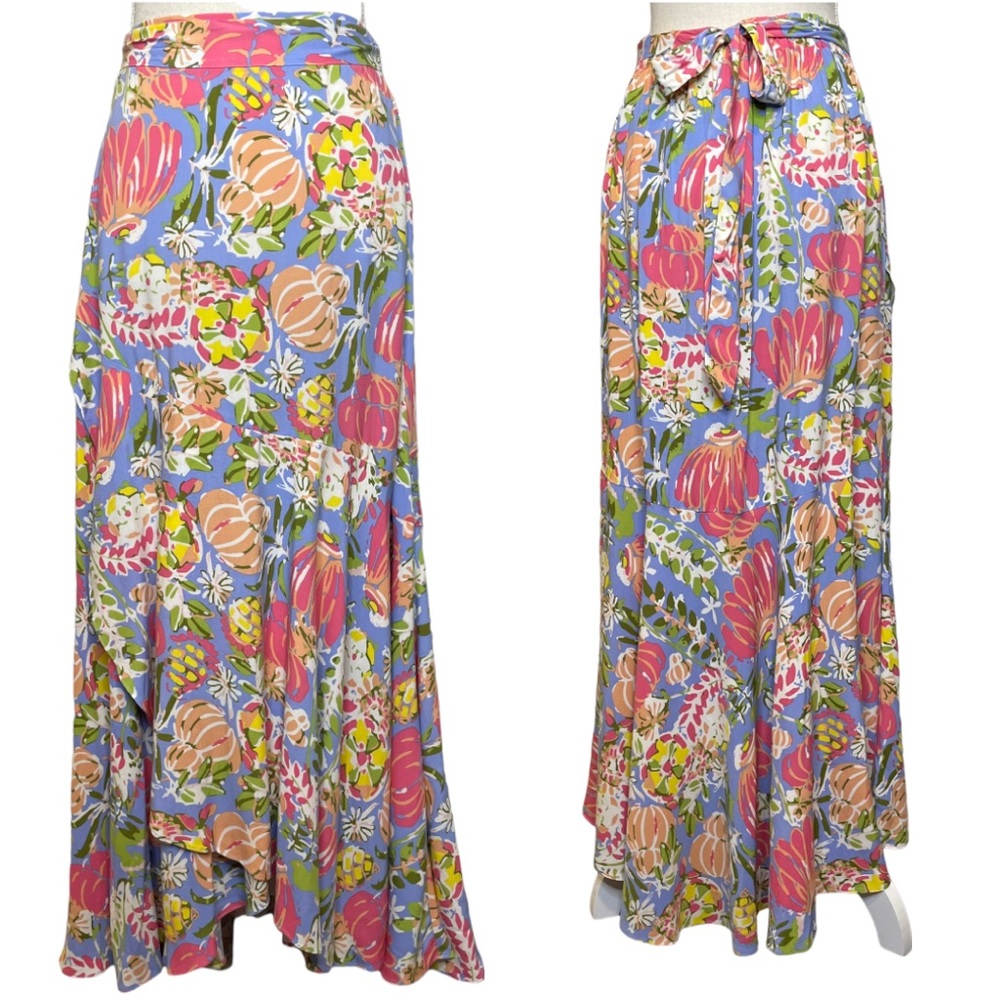Matilda Jane Day Dreaming Faux Wrap Maxi Skirt Floral Print Size Small NWT
